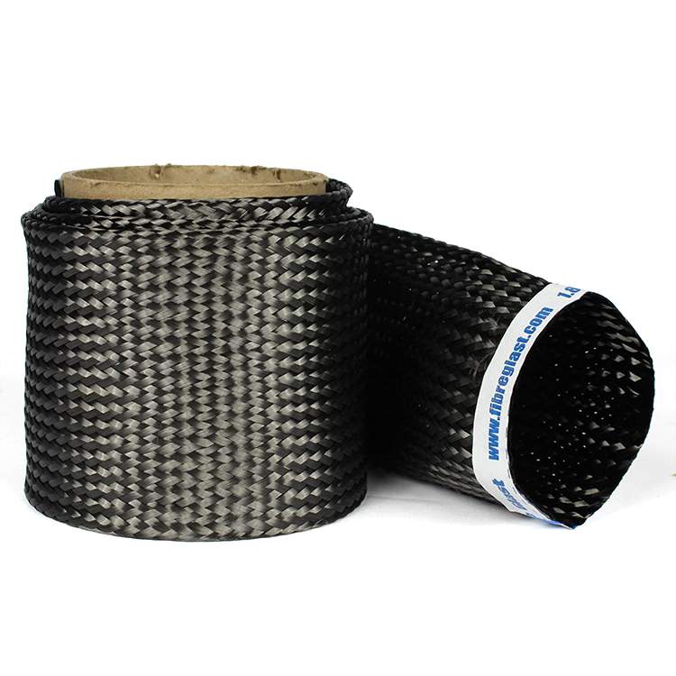 carbon fiber card sleeves Braided Carbon Fiber Biaxial Sleeves - 1-1/2"