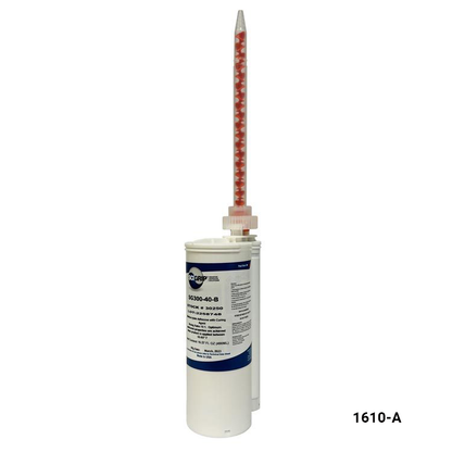 A white cylindrical cartridge with a long, narrow red-and-white measurement tube extending from the top, shown on a plain white background. The label includes the  model number 1610-A.
