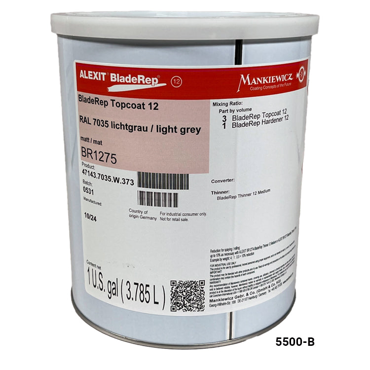 Can with Mankiewicz BladeRep Topcoat 12 label on a white background