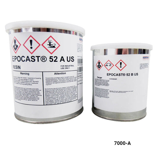 Two containers labeled 'EPOCAST 52 A US' and 'EPOCAST 52 B US' with hazard symbols on a white background.
