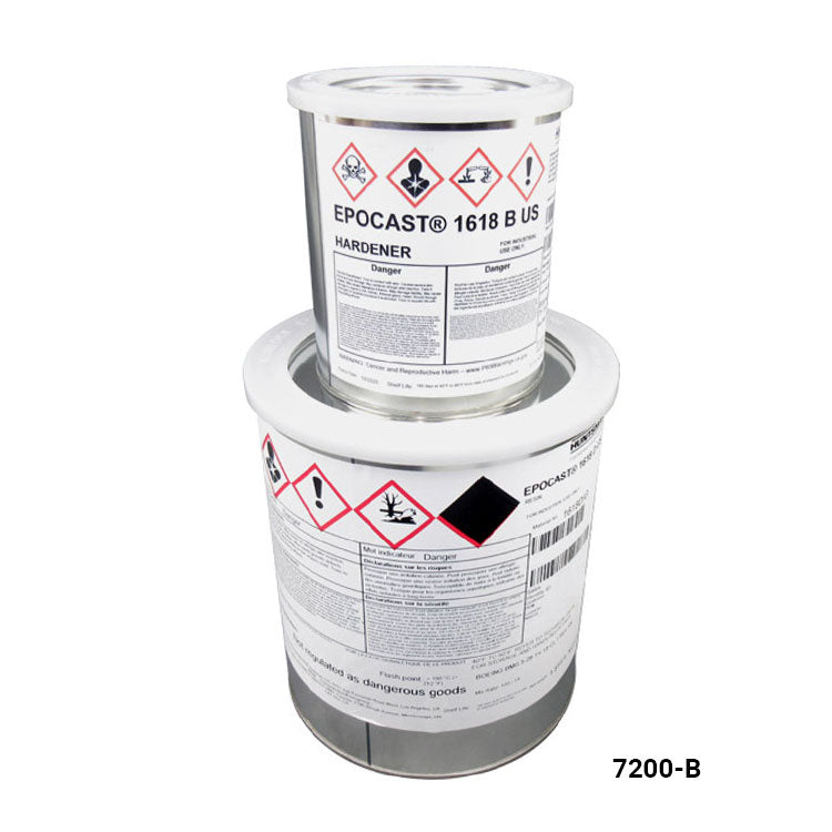 Two containers of EPOCAST 1618 B US hardener with labels on a white background.