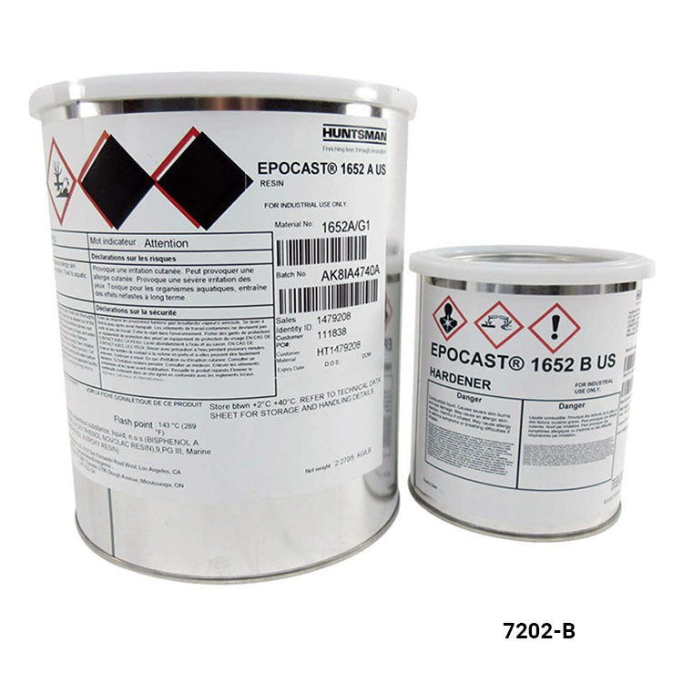 Two cans of Epoxy Resin and Hardener with labels on a white background
