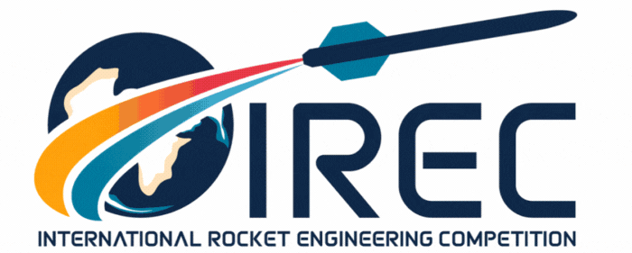 Logo of IREC (International Rocket Engineering Competition) with a rocket and colorful design.