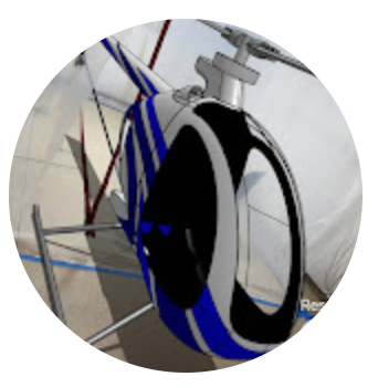 Close-up of a helicopter on a white background